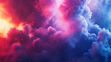 Wall Mural - Vibrant cosmic clouds in shades of pink, purple, and blue