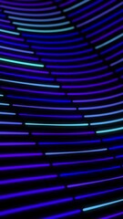 Wall Mural - 3d abstract curved background with moving neon lines. animation. looped background with wave stream 
