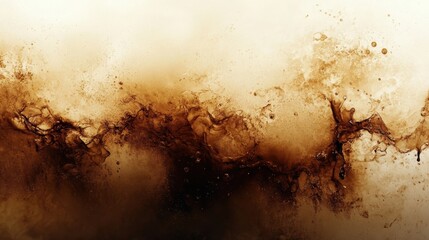 Sticker - Abstract background featuring spilled coffee stains and splashes on a textured surface, creating a dynamic and artistic effect. Generative AI