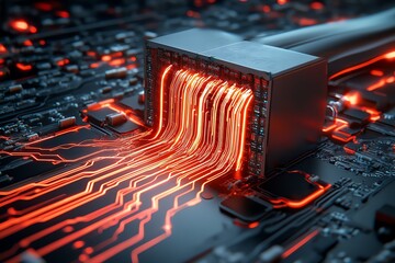 firewall breach in 3d, with digital walls collapsing, and data streams pouring out like liquid code