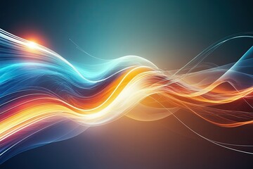 Wall Mural - dynamic abstract energy flow background with light waves and motion effects