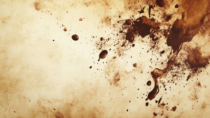 Leinwandbilder - Abstract background created with coffee stains and splashes, showcasing artistic chaos on a textured surface at midday. Generative AI