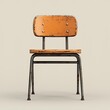 © FarhaStock - A rusty orange school chair, bold and bright, isolated against a clean white backdrop.