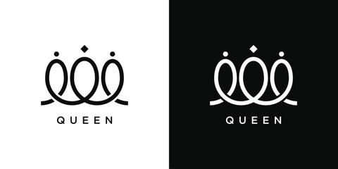 Sticker - Royal Princess queen crown logo design. Premium Vector