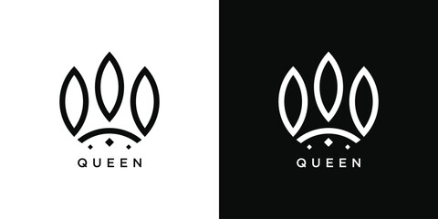 Sticker - Royal Princess queen crown logo design. Premium Vector