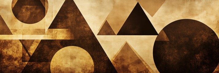 Leinwandbilder - Geometric shapes filled with rich coffee textures in a contemporary art style creating a warm and inviting atmosphere. Generative AI