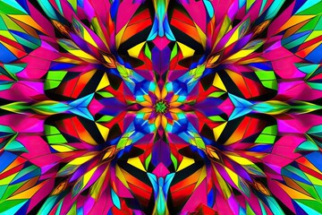 Vibrant Three Dimensional Kaleidoscope Art Creation