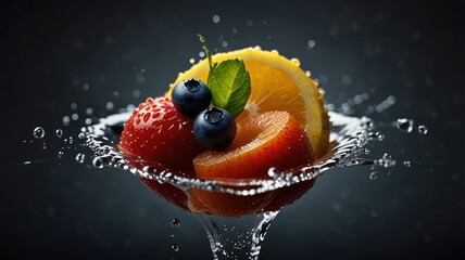 Wall Mural - Fruit Splash: A Refreshing Burst of Flavor