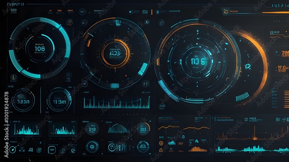 Futuristic digital collection HUD for UI, UX and GUI projects. Hi-tech ...