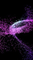 Wall Mural - chaotic movements of colored dots on a black background. animation. abstract animation of moving poi