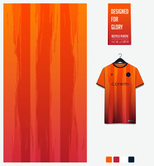 Wall Mural - soccer jersey fabric textile pattern design for football kit, sport t-shirt mockup for football club. Uniform front view. Abstract pattern for sport background. Brush stroke pattern.