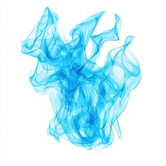 Wall Mural - Vivid blue fire dances against a  white canvas, creating a striking contrast that captivates the eye.