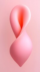 Poster - A smooth, abstract shape in soft pink tones, evoking fluidity and elegance.