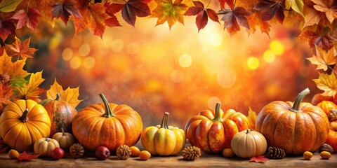 Wall Mural - Abstract autumn background with Halloween and Thanksgiving colors, fall, leaves, autumn, orange, pumpkin