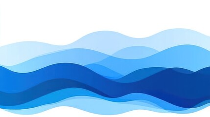 Poster - Abstract waves in varying shades of blue, representing water or fluidity.