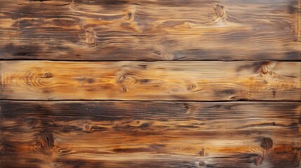 Wall Mural - A wooden surface with a grainy texture and a brown color. The surface is made of wood and has a natural look