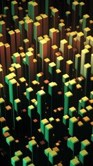 Sticker - multicolored 3d abstraction of moving geometric shapes. animation. abstract 3d render background mad