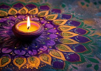 Poster - Candle on a mandala