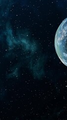 Wall Mural - abstract animation of planet earth with night side and lights on background of stars. animation. sid