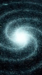 Wall Mural - galaxy in deep space of a spiral form rotating on black background, seamless loop. animation. flying