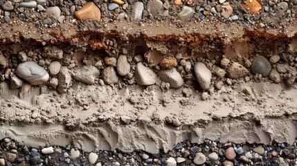 Canvas Print - Layers of Soil and Rocks in Natural Environment