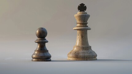 Classic Chess Pieces on Minimalist Background