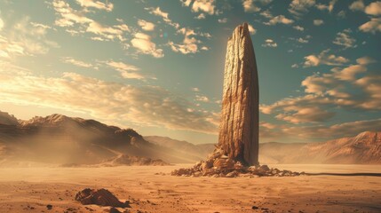 Canvas Print - Majestic Monolith in a Desert Landscape