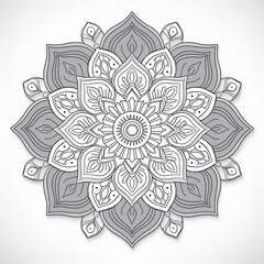 Mandala art design also called rangoli, decorative elements on white background