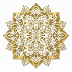 Mandala art design also called rangoli, decorative elements on white background