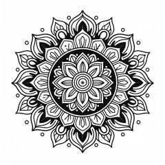 Mandala art design also called rangoli, decorative elements on white background