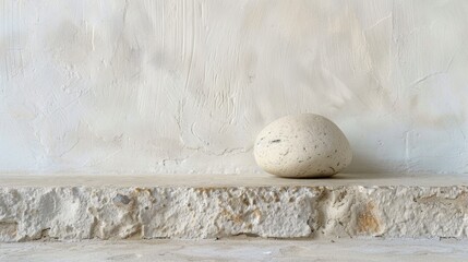 Canvas Print - Smooth White Stone on Textured Surface