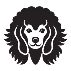 Wall Mural - Poodle dog head silhouette vector illustration