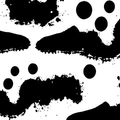 Abstract black and white pattern. For use in graphics. Minimalist illustration for printing on wall decorations . Ink stains