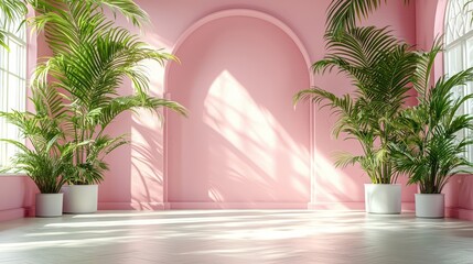 Pink Room with Palms