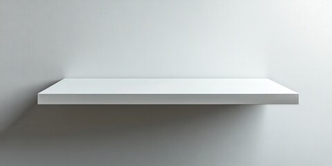 Wall Mural - Minimalist White Shelf on Empty Wall Background