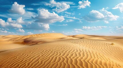 Poster - Stunning Desert Landscape with Blue Sky and Clouds