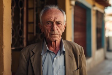 Wall Mural - Portrait of a senior man in the streets of Havana, Cuba.