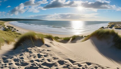 Breathtaking Panorama of Serene Dune Beach Escape