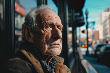 Wall Mural - Portrait of an old man in New York.