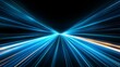 © tinnakorn - Vibrant blue light streaks create a dynamic illusion of speed and motion against a deep black background.
