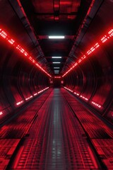 Poster - Red lit tunnel