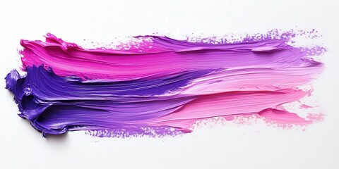 Canvas Print - Vibrant Purple and Pink Paint Strokes on White Background