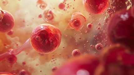 Wall Mural - microscopic view of cells: a journey into the human body
