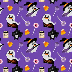 Wall Mural - seamlees pattern of halloween spooky