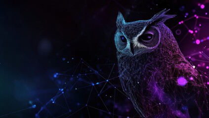 Wall Mural - Digital Owl Abstract Art