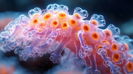 Wall Mural - microscopic cell structure: a colorful exploration