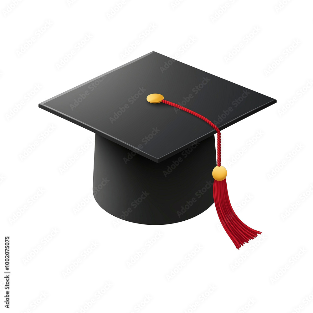 diploma graduation cap isolated on white transparent background Stock ...