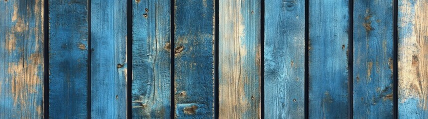 Wall Mural - Rustic Blue Wooden Plank Texture
