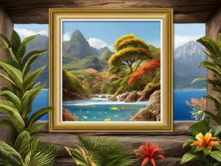 photos of tropical paradise,Ai generated 