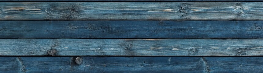 Wall Mural - Vintage Blue Wooden Planks with Weathered Look
